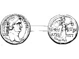 Bust of Titus on a coin of Herod Agrippa II